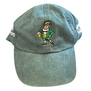 Vintage Adams Irish Golf Team Green Leprechaun Beer Embroidered Dad Hat Strap